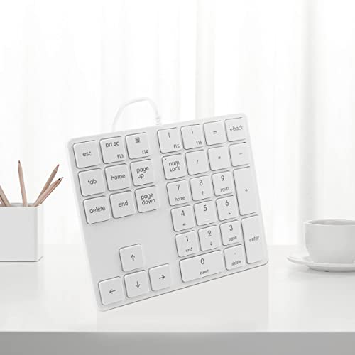 Merdia Numeric Keypads Wired Numpad 34 Keys External Mini Slim Keyboard Magic Force for Financial Cashier Securities-White | Laptop Accessories | Num Pad | Number keypad for Laptop | Work Keyboard - Image 3