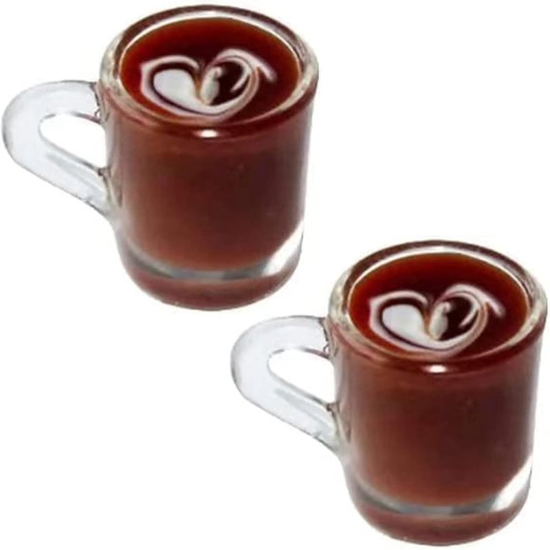 DPWOUM 1pc بني مصغرة أكواب القهوة نموذج دمية دمية البيت إكسسوارات عيد ميلاد عيد ميلاد للبنين البنات نساء أصدقاء زخرفة دمية ديكور ديكور ديكور ملحقات الدمية - Image 2