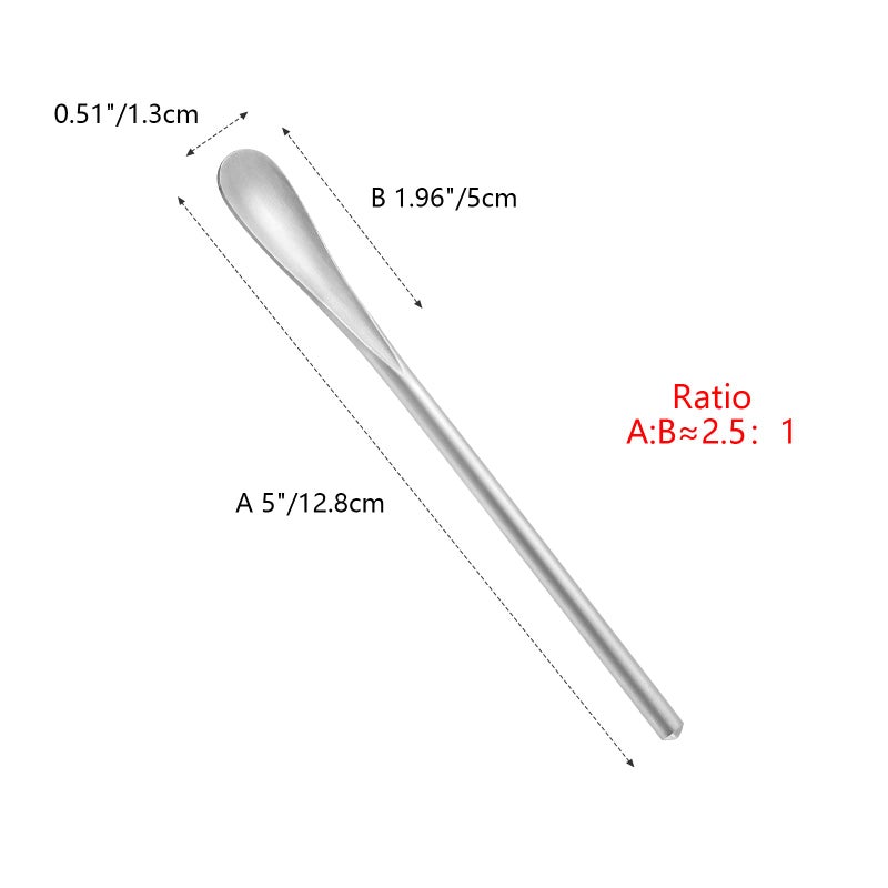 Bidponds 5Inch/12.8cm Coffee Stirrers Spoon,Silver Stainless Steel 304# Coffee Stir Sticks,Round Solid Handle Cocktail Beverage Iced Tea Stirring Stick,Drink Mixing Spoon,Set of 4 - Image 2