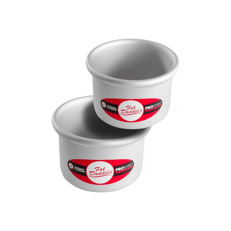 فات داديوز مجموعة قوالب الكيك المستديرة المصنوعة من الألومنيوم المؤكسد من فات داديوس، قطعتين مقاس 4 × 3 بوصة - Image 1