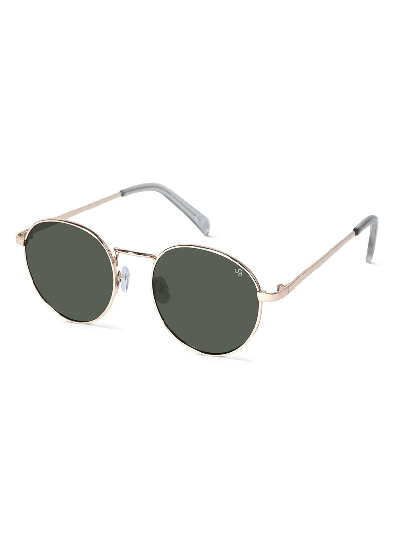 Woggles Chancellor Round Green Sunglasses
