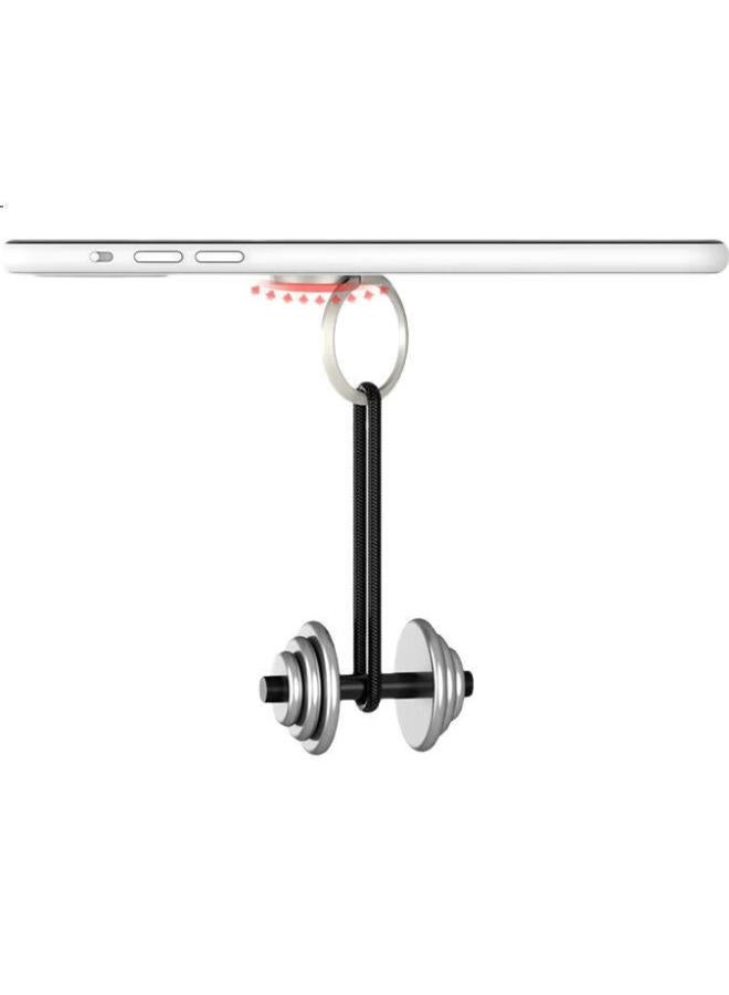 Maikuqi Phone Ring Holder, Metal Desktop Bedside Lazy Stand, Compatible With Apple Huawei Android Xiaomi, Can Be Used With Car Magnetic Mount, Black + Silver - Image 3