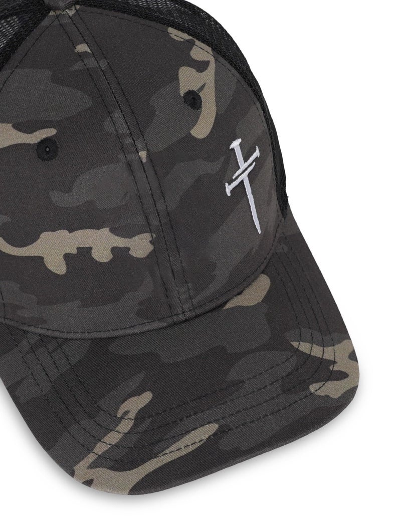 THIN MOUTH Christian Jesus Cross Hat - Faith Hats for Men Women - Religious Gifts for Thanksgiving Christmas - Cross Camo Grey - Image 4