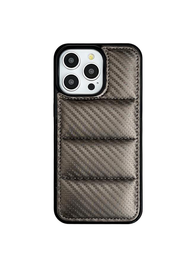 S-TOP Case For iPhone 15 Pro Carbon Fiber Texture Down Jacket Phone Case - Image 1