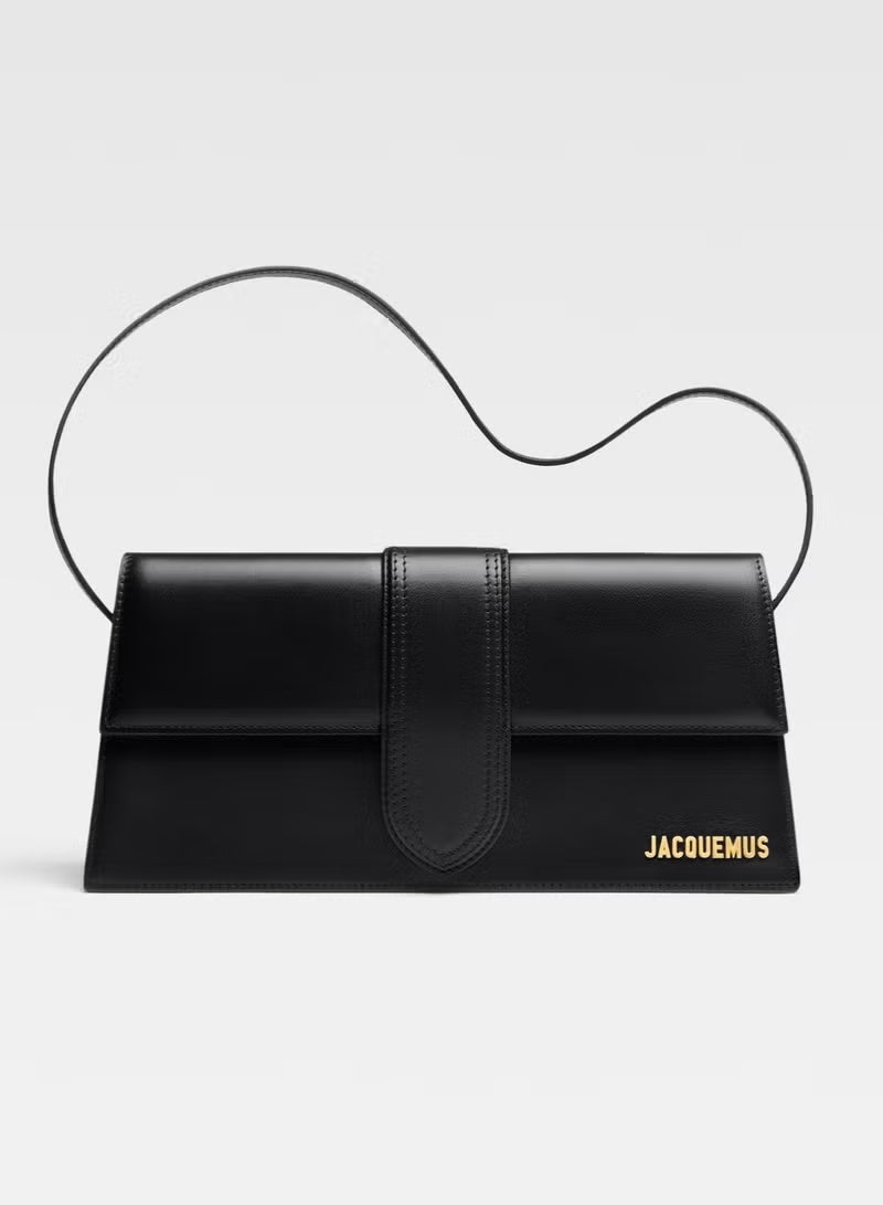 JACQUEMUS The Bambino Long Flap Bag, Women's Hand Bag, Women's Shoulder Bag, Women's Tote Bag, Women's Travel Bag, Black-28cm - Image 1