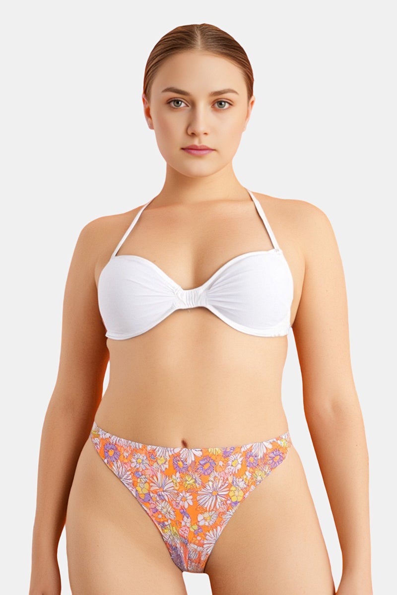 Pull & Bear Pacific Republic x  Pull And Bear Women Floral Print Bikini Bottom, Multicolor - Image 1