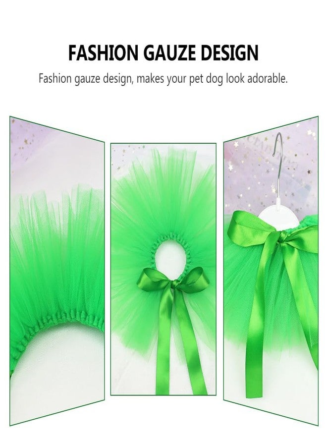 balacoo St Patricks Day Dog Costumes Green Dog Tutu Skirt Irish Day Pet Skirt Festive Mesh Tutu for Party Pet Garment (Green) - Image 5