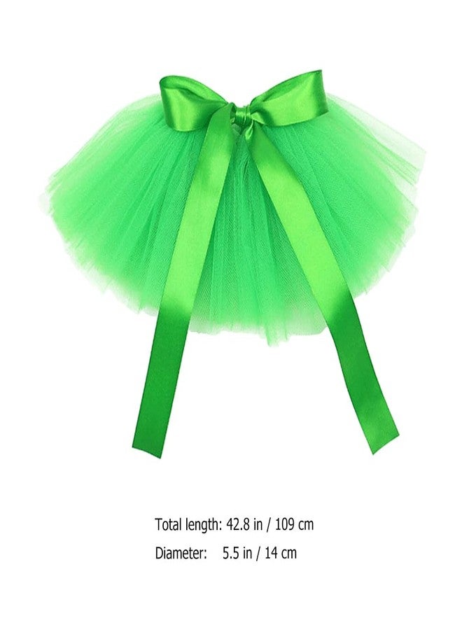 balacoo St Patricks Day Dog Costumes Green Dog Tutu Skirt Irish Day Pet Skirt Festive Mesh Tutu for Party Pet Garment (Green) - Image 3