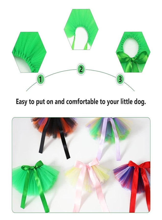 balacoo St Patricks Day Dog Costumes Green Dog Tutu Skirt Irish Day Pet Skirt Festive Mesh Tutu for Party Pet Garment (Green) - Image 4