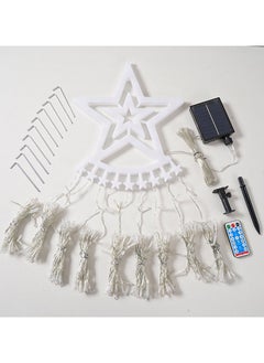 AUTOYSUR Solar Power Star String Lights,350 LED 3.5m Waterproof Waterfall Tree Lights with Star Topper,Festival Lights for Patio, Yard, Party，Wedding,New Year Decorations, Warm Lights  - Image 5