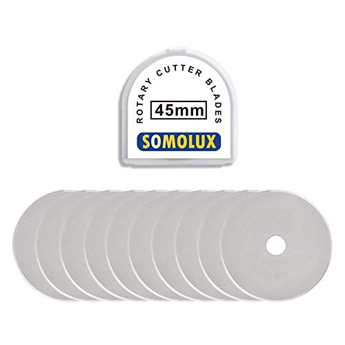 Somolux SOMOLUX 45mm Rotary Cutter and Trimmer Refill Blades for Fiskars by , 10PCS Replace Blades for Quilting Scrapbooking  - Image 1