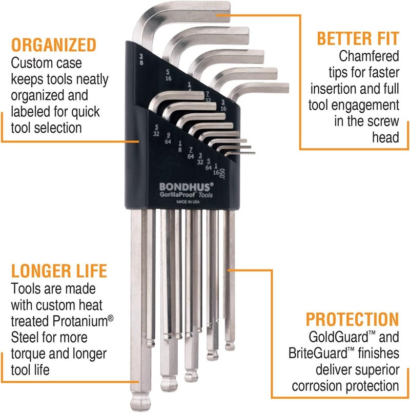 Bondhus 20399 Ball End L-Wrench Double Pack with BriteGuard and GoldGuard Finish - Image 2