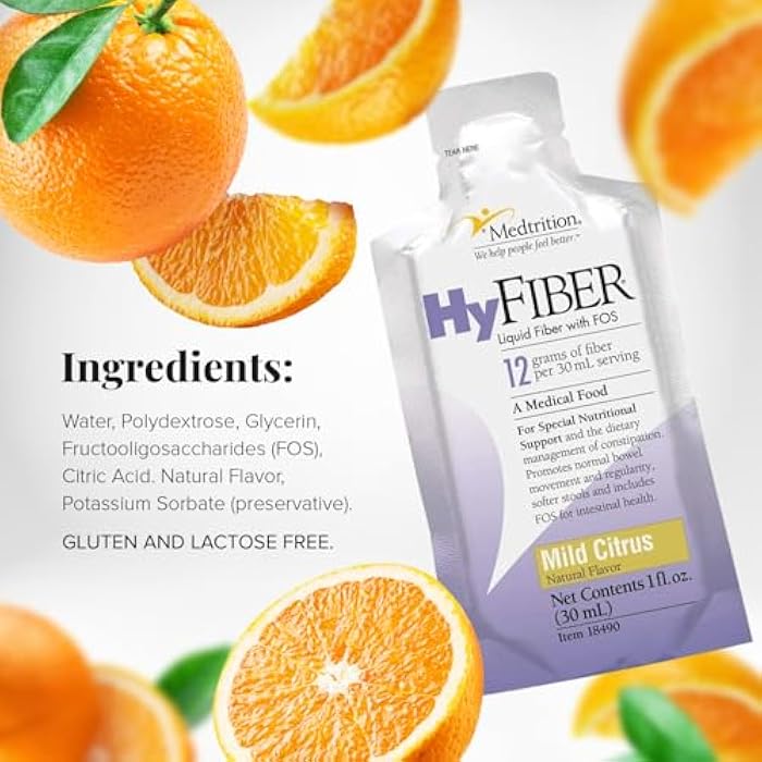 Medtrition HyFiber Daily Liquid Fiber for Regularity and Soft Stools, 12 Grams Soluble Fiber, 1 fl oz 25 Pack - Image 3