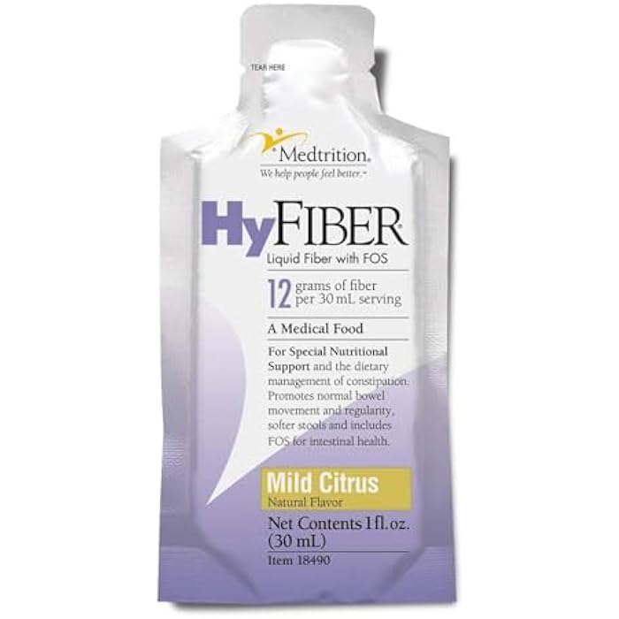 Medtrition HyFiber Daily Liquid Fiber for Regularity and Soft Stools, 12 Grams Soluble Fiber, 1 fl oz 25 Pack - Image 1