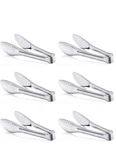 KASTWAVE Serving Tongs Kitchen Tongs,Buffet Tongs, Stainless Steel Food Tong Serving Tong,small tongs 6 Pack (7 Inch)  - Image 1