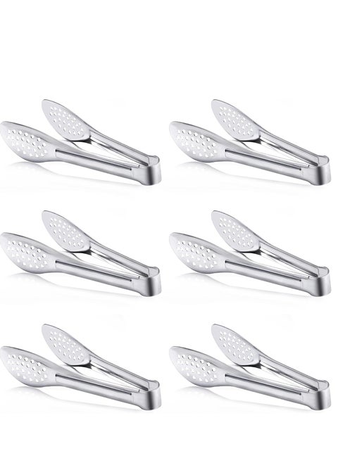 Serving Tongs Kitchen Tongs,Buffet Tongs, Stainless Steel Food Tong Serving Tong,small tongs 6 Pack (7 Inch)