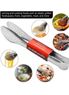 KASTWAVE Serving Tongs Kitchen Tongs,Buffet Tongs, Stainless Steel Food Tong Serving Tong,small tongs 6 Pack (7 Inch)  - Image 4