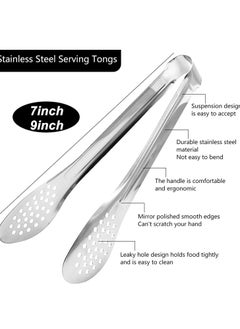 KASTWAVE Serving Tongs Kitchen Tongs,Buffet Tongs, Stainless Steel Food Tong Serving Tong,small tongs 6 Pack (7 Inch)  - Image 2