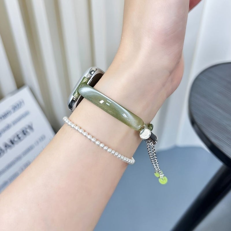 لون أرجواني - سوار ساعة يدوي بنقشة عين القطة متوافق مع Apple Watch 38 و 40 و 42 و 44 و 45 و 46 و 49 مم Ultra - Image 1