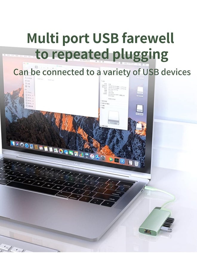 NIBEMINENT Portable USB-C docking station to 4K HD video converter adapter with 3 USB3.0 hubs, Gigabit Ethernet, 100W PD  - Image 4