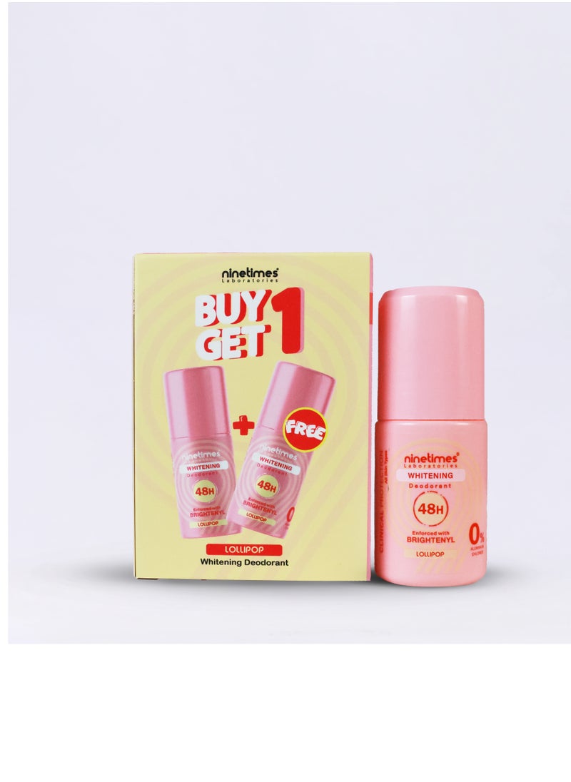 ninetimes Ninetimes Whitening Deodorant – Lolipop – 48H Protection – Special Offer: Buy 1 Get 1 Free 