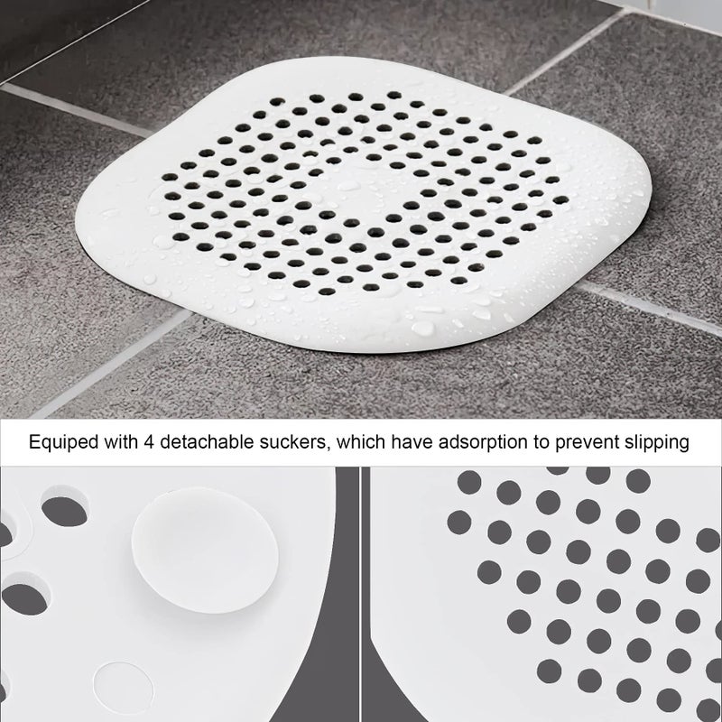 Philbinden 2 Pieces Shower Drain Hair Catcher Bathtub Stopper Home Drain Protectors Drain Cover With Sucker Water Trap Sink Cover For Bathroom Bathtub And Kitchen (White White) - Image 5