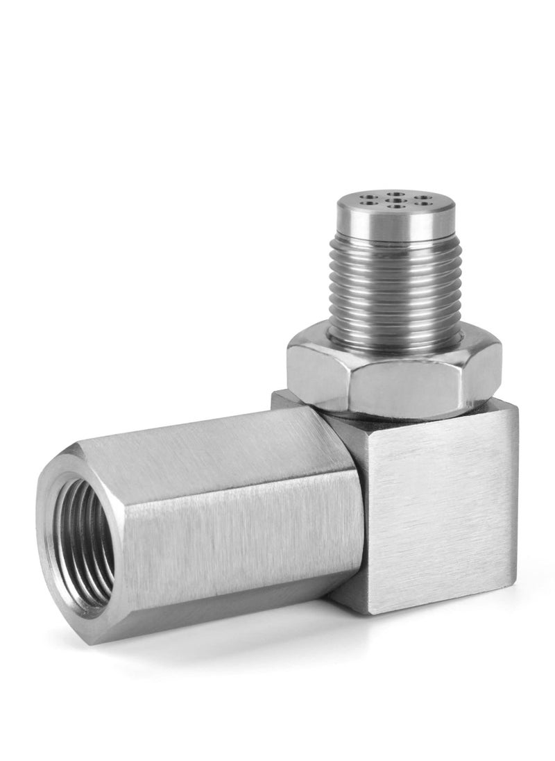 SYOSI - O2 Oxygen Sensor Spacer 90 Degree Stainless Oxygen Sensor Spacer Connector Adapter Right-Angle Connector Adapter Screw Connector Plug Fitting M18 x 1.5 Accessory Plug 45mm - Image 1
