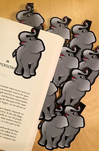 Fun-N-Nuf Elephant Clip Bookmarks for Kids Students Cool Cute Animal Set of 10 Bulk Bookmark Funny Wacky Classroom Reading Incentives Library Rewards Novelty Party Favors Fun Prizes for Summer Reading Programs - Image 1