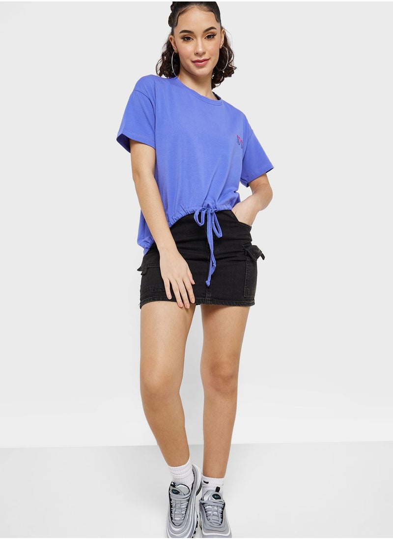 Ginger - Waist Tie Up Detail T-shirt - Image 1