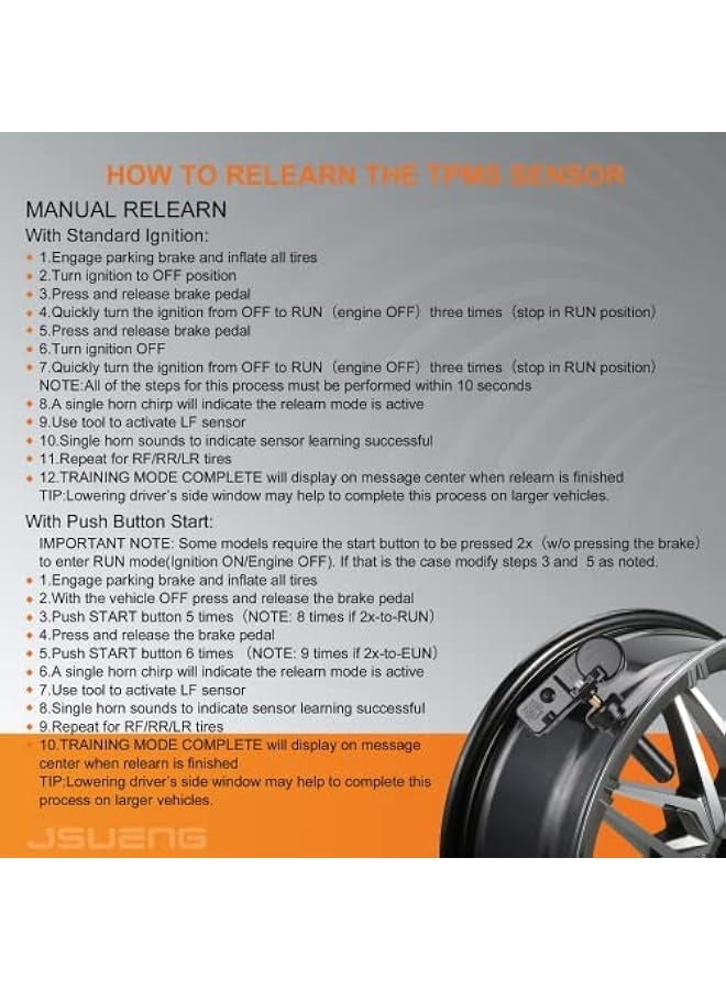 Topleo TPMS Sensor, 315Mhz Tire Pressure Monitoring Sensors Compatible with Ford F150.F250.F350.Explorer.Focus.Fusion, Lincoln MKZ, 4 PCS Replaces#DE8T-1A180-AA 9L3Z-1A189-A TPMS12 - Image 5