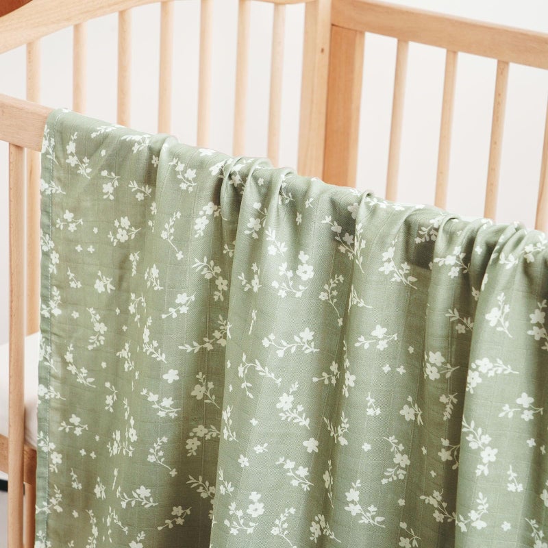 CoolaPeach 4 Set Muslin Swaddle Blankets for Newborn Baby Boys, Girls,Receiving Blankets-Cute Soft Print Baby Towel Wrap 120x110cm Baby - Image 5