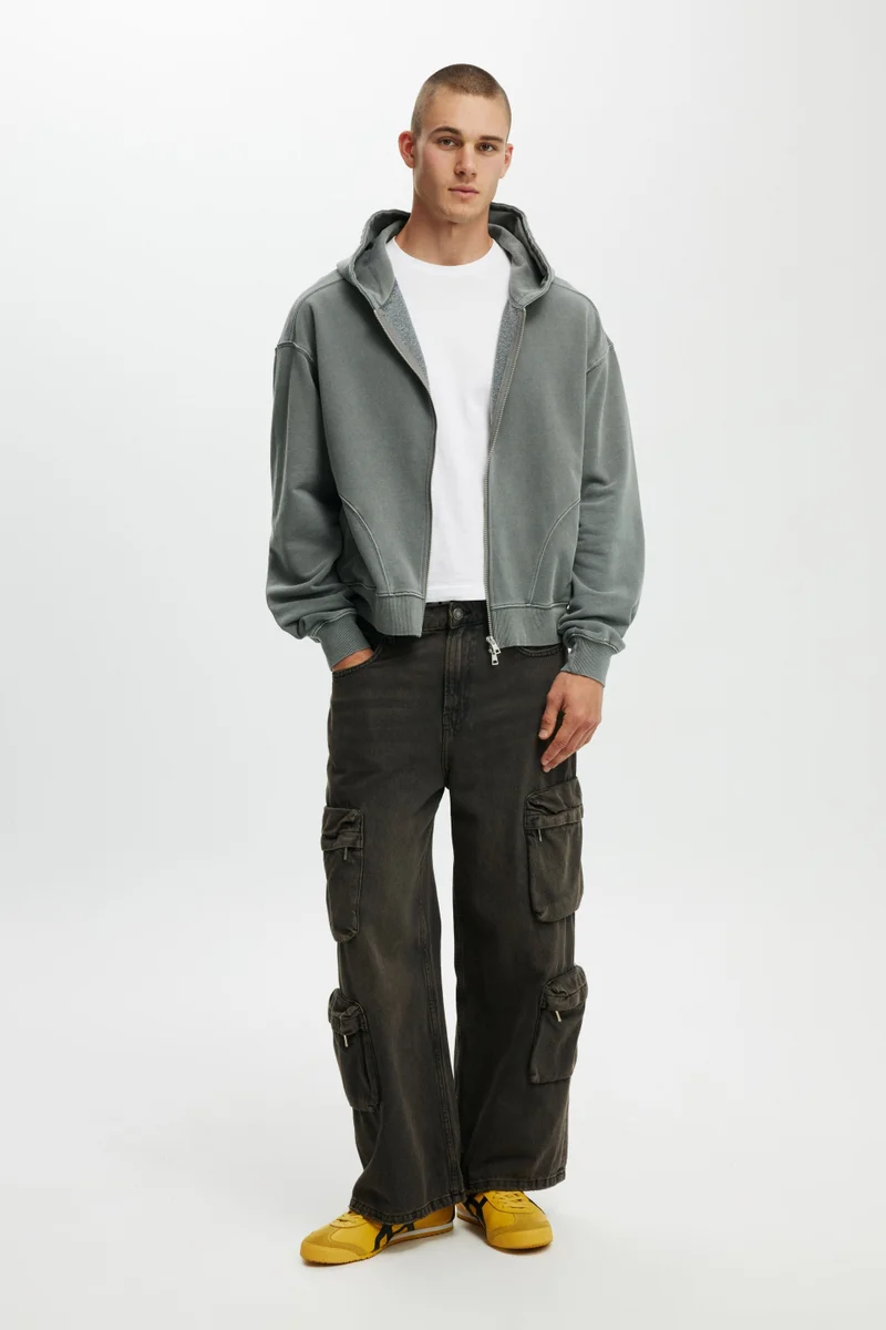 Cotton On CROPPED ZIP UP HOODIE