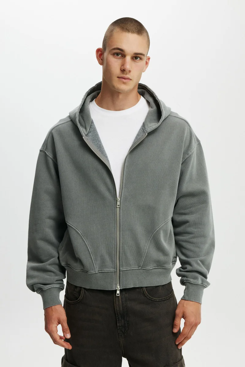 Cotton On CROPPED ZIP UP HOODIE