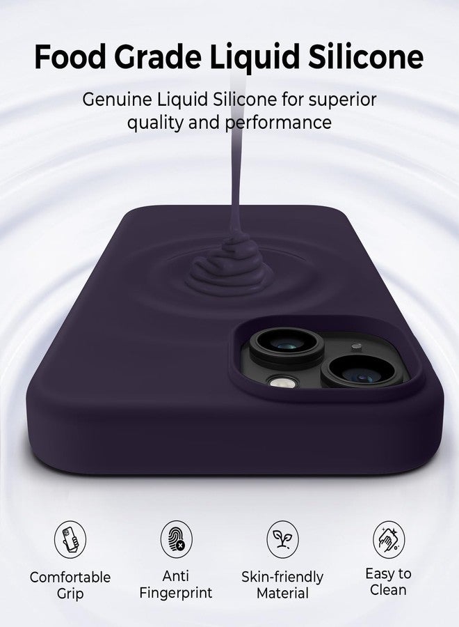AOTESIER Compatible with iPhone 14 Case, Full Body Food-Grade Silicone Wear-Resistant, Anti-Drop Protection with Soft Anti-Scratch Microfiber Lining Phone Case for iPhone 14, 6.1 inch, Elderberry - Image 4