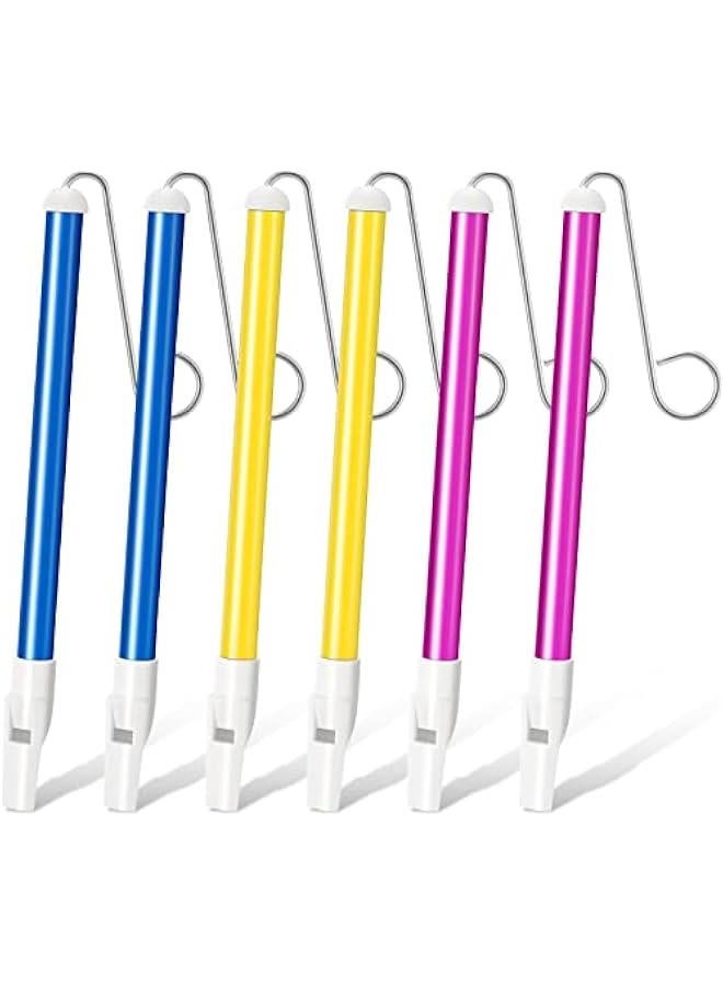 OCTOBER 6 Pcs Slide Whistle for Kids Slide Whistles for Adults Instrument Toy Musical Parent Child Games Educational Games Birthday Gifts Party Favors Supplies, Blue Yellow Purple - Image 1