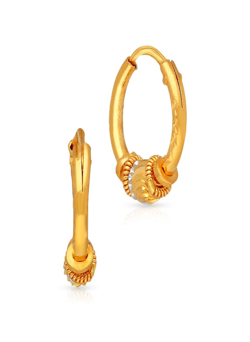 Malabar Gold and Diamonds 22 Karat 916 Purity Hoops & Bali Style Endless Hoop Earring for Girls ERZNS47619 - Image 1