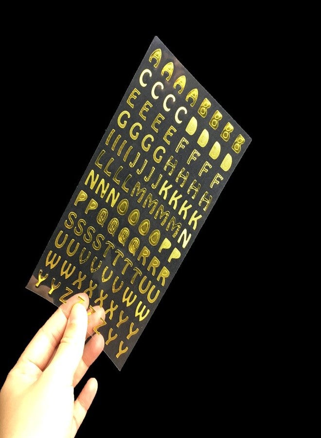 Hyamass Reusable Glitter Alphabet Stickers, 6 Sheets Self-Adhesive Letter and Number Stickers for Scrapbook, Fabric, Wood, Bulletin Board, Classroom & Grad Cap Decor (Gold, Silver) - Image 3