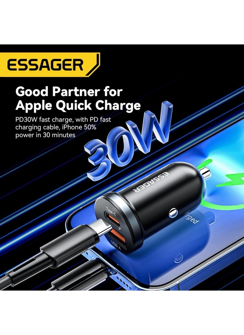 ESSAGER Essager 30W USP Car Charger Compatible with FCP, SCP and USP PD Technology Compatible with all phones and supports fast charging  - Image 3
