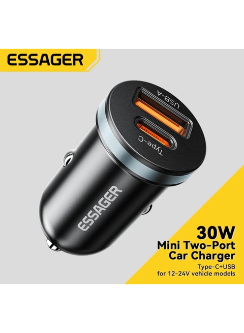 Essager 30W USP Car Charger Compatible with FCP, SCP and USP PD Technology Compatible with all phones and supports fast charging