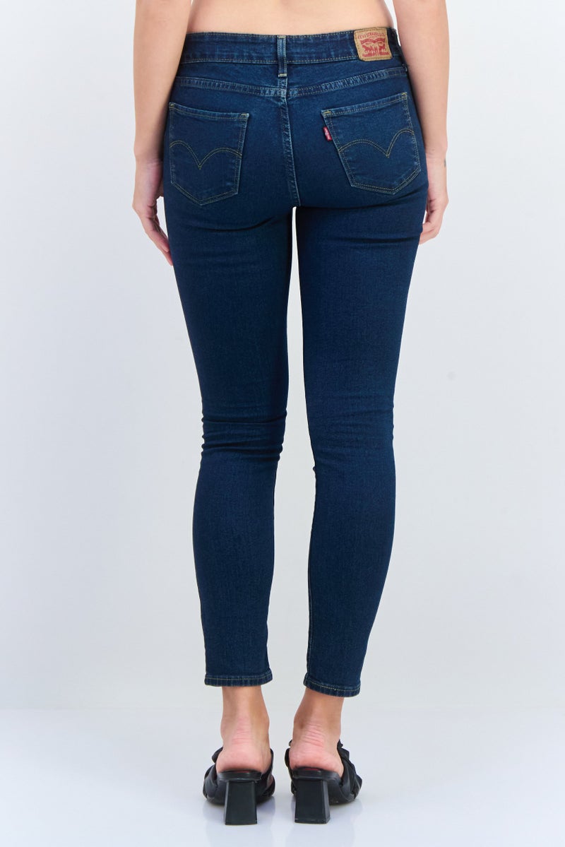 Levi's Women Skinny Fit Stretchable Wash Denim Jeans, Blue - Image 3