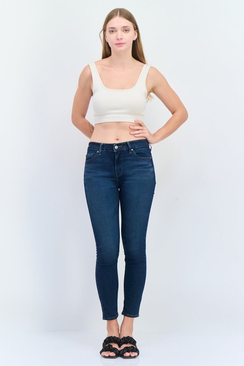 Levi's Women Skinny Fit Stretchable Wash Denim Jeans, Blue - Image 4