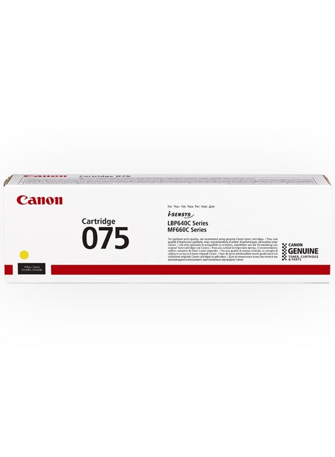 Canon 075 Original Toner Cartridge for Canon i-SENSYS MF664Cdw, MF667Cdw, LBP646Cdw, LBP647Cdw - Yellow - Image 1