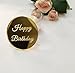 XIAOYUE Set of 12pcs Happy Birthday Cake Disc Cupcake Toppers Mirror Acrylic Cake Charm Engraved TopperMini Acrylic Cake Toppers Gold Mirror - Image 2