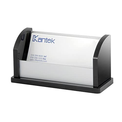 Kantek Black Acrylic and Aluminum Business Card Holder, 4.5-Inch Wide x 2-Inch Deep x 2.5-Inch High (BA330) - Image 2