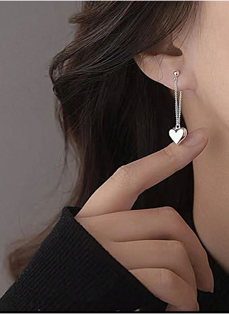 Dangle Charms Stylish Silver Stainless Steel Earrings  - Image 1