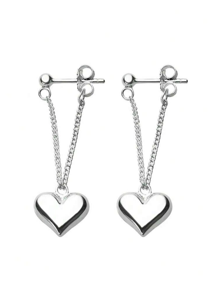 Dangle Charms Stylish Silver Stainless Steel Earrings  - Image 3