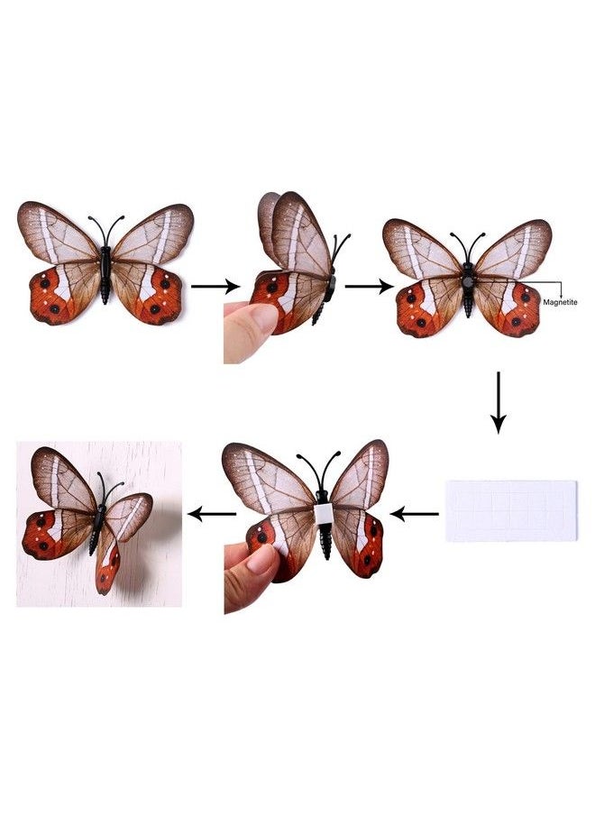 Amaonm ® 24Pcs 3D Vivid Special Manmade Lively Butterfly Art Diy Decor Wall Stickers Decals Nursery Decoration Bathroom Décor Office Décor 3D Wall Art 3D Crafts For Wall Art Kids Room Bedroom  - Image 3