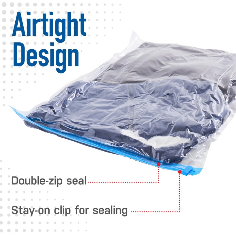 Spacesaver Travel Roll-Up Storage Bags with Double-Zip Seal and Triple-Seal Turbo Valve, Get 80% More Storage - Space Saver Bags for Travel - Compression Bags for Travel (Variety 8 Pack) - Image 4