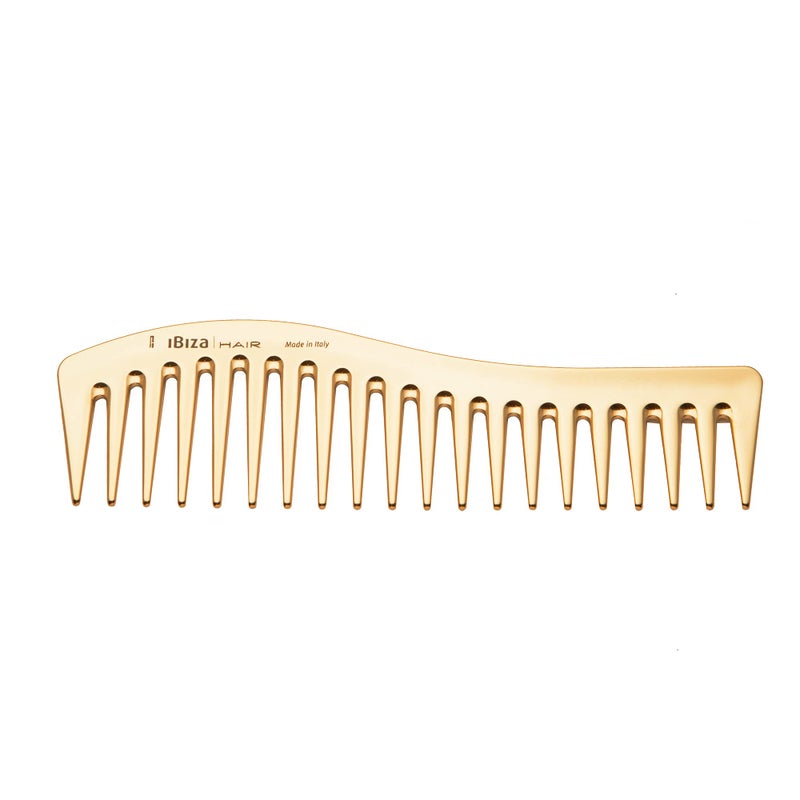 Ibiza Hair Professional Wave Detangling Comb (Gold), Wide Spaced Teeth Preserve Curl & Definition, Pain Free Hair Accessories for Women & Girls, Durable & Heat Resistant for Everyday Use - Image 1