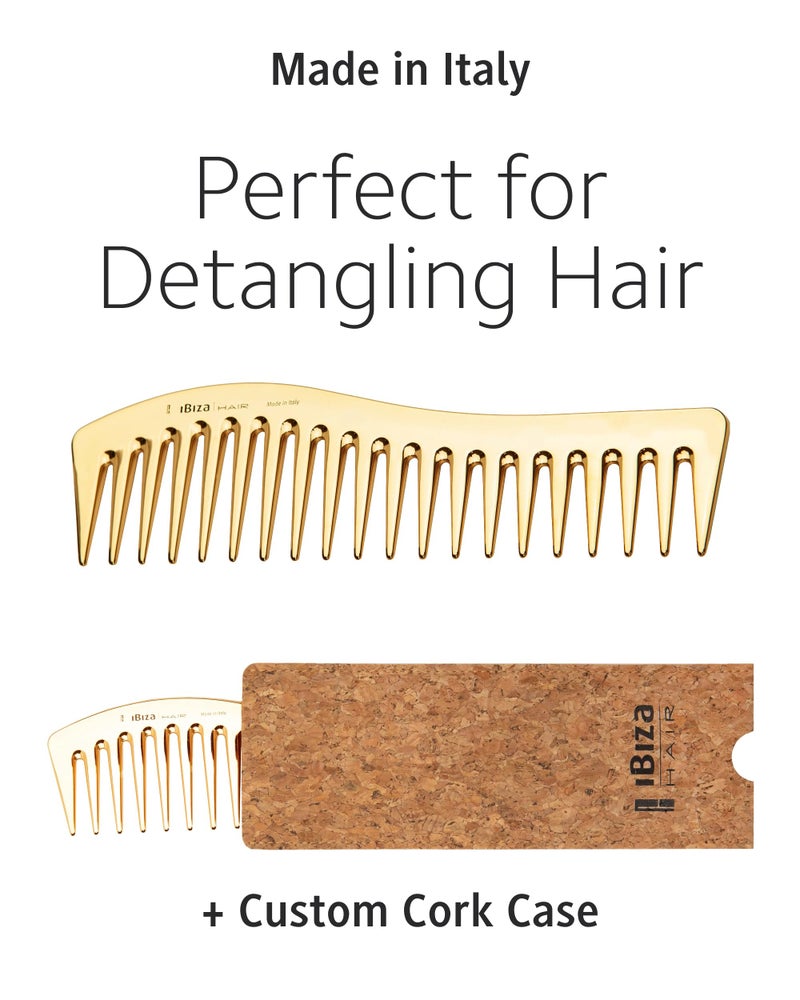 Ibiza Hair Professional Wave Detangling Comb (Gold), Wide Spaced Teeth Preserve Curl & Definition, Pain Free Hair Accessories for Women & Girls, Durable & Heat Resistant for Everyday Use - Image 5